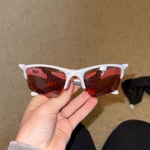 Oakley Red Lens White Frame Sunglasses